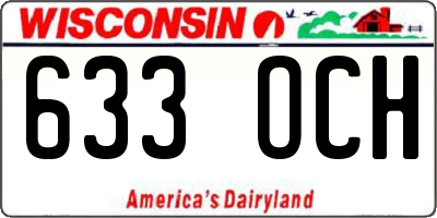 WI license plate 633OCH
