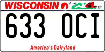 WI license plate 633OCI