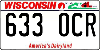 WI license plate 633OCR