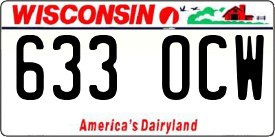 WI license plate 633OCW