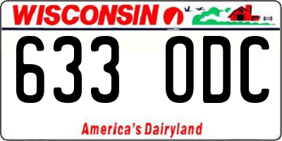 WI license plate 633ODC