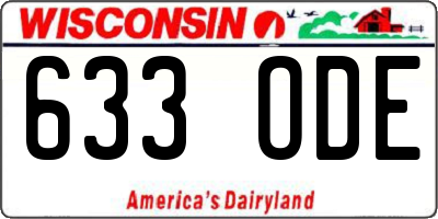 WI license plate 633ODE