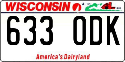 WI license plate 633ODK