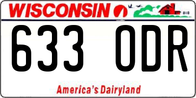 WI license plate 633ODR