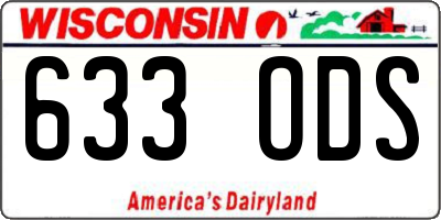 WI license plate 633ODS