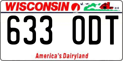 WI license plate 633ODT