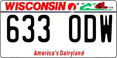 WI license plate 633ODW