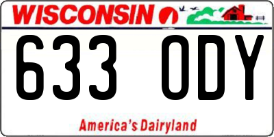 WI license plate 633ODY
