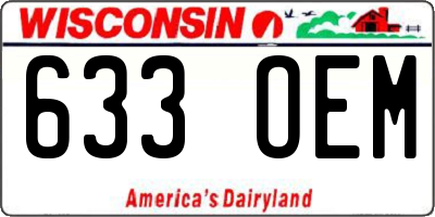 WI license plate 633OEM