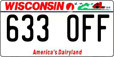 WI license plate 633OFF