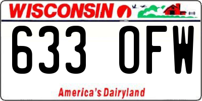 WI license plate 633OFW