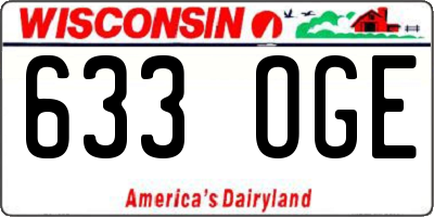 WI license plate 633OGE