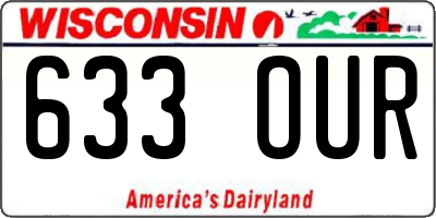 WI license plate 633OUR