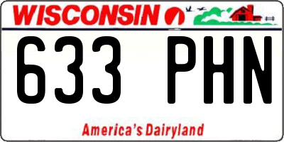 WI license plate 633PHN