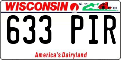 WI license plate 633PIR