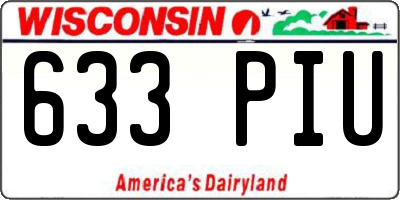 WI license plate 633PIU