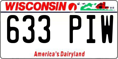 WI license plate 633PIW