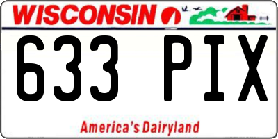 WI license plate 633PIX