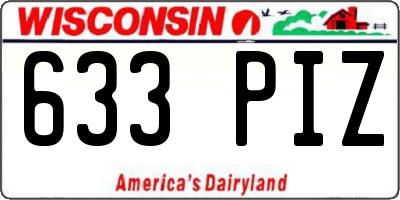 WI license plate 633PIZ