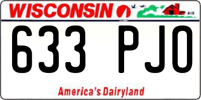 WI license plate 633PJO