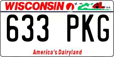 WI license plate 633PKG