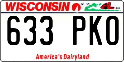 WI license plate 633PKO