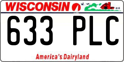 WI license plate 633PLC