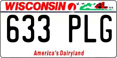 WI license plate 633PLG