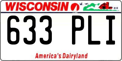 WI license plate 633PLI