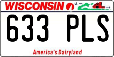 WI license plate 633PLS