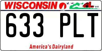 WI license plate 633PLT