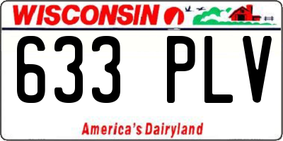 WI license plate 633PLV