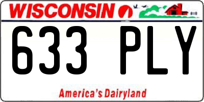 WI license plate 633PLY