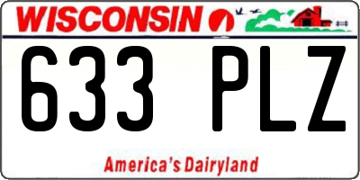 WI license plate 633PLZ