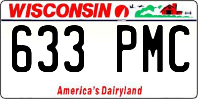 WI license plate 633PMC
