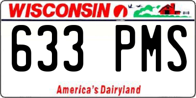 WI license plate 633PMS