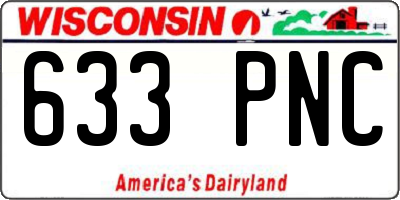 WI license plate 633PNC