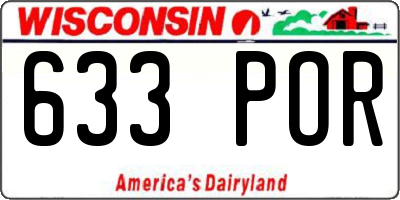 WI license plate 633POR