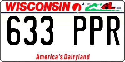 WI license plate 633PPR