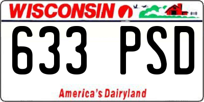WI license plate 633PSD