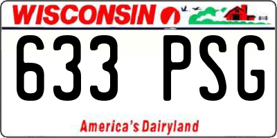 WI license plate 633PSG