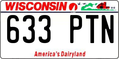 WI license plate 633PTN