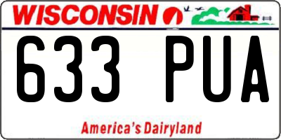 WI license plate 633PUA