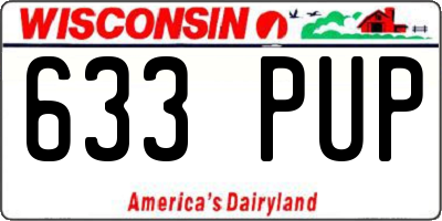 WI license plate 633PUP