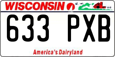 WI license plate 633PXB