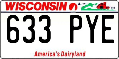 WI license plate 633PYE