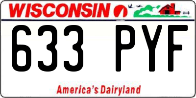 WI license plate 633PYF
