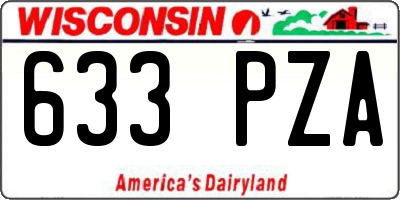 WI license plate 633PZA
