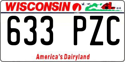 WI license plate 633PZC