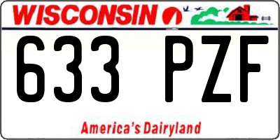 WI license plate 633PZF